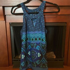 Express Halter Blue Tapestry Top